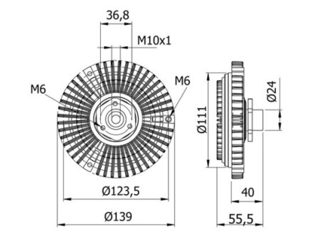 Муфта/крильчатка вентилятора AUDI/VW A4/Passat \'\'1.6-2.3 \'\'94-05 MAHLE / KNECHT CFC46000S