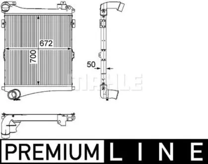 Інтеркулер RVI PREMIUM 2, VOLVO FE, FE II D7E240-DXi7 10.05- MAHLE / KNECHT CI179000P