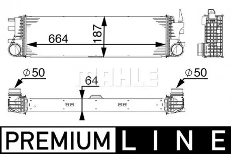 Радиатор интеркулера MB Vito (W447) 14- MAHLE MAHLE / KNECHT CI 180 000P
