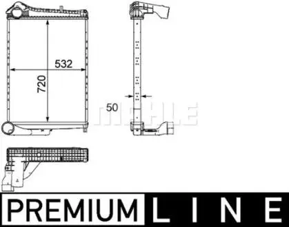 Інтеркулер RVI MIDLUM, VOLVO FL II, FL III D7E240-DXi7 05.06- MAHLE / KNECHT CI182000P