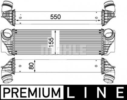 Радиатор интеркулера BMW 5 (F10) 3.5i/ 7 (F01/F02/F03/F04) 4.0i 10-17 MAHLE / KNECHT CI 183 000P (фото 1)