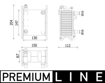 Інтеркулер BMW 7 (F01, F02, F03, F04), 7 (G11, G12) 6.0/6.6 09.09-06.22 MAHLE / KNECHT CI223000P