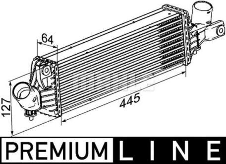 Інтеркулер NISSAN ALMERA II, ALMERA TINO, PRIMERA 1.9D/2.2D 03.00- MAHLE / KNECHT CI355000P