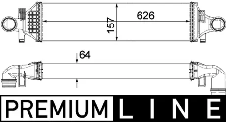 Інтеркулер MERCEDES A (W169), A (W176), B SPORTS TOURER (W246, W242), CLA (C117), CLA SHOOTING BRAKE (X117), GLA (X156), INFINITI Q30, QX30 1.5D-2.2D 09.04- MAHLE / KNECHT CI480000P