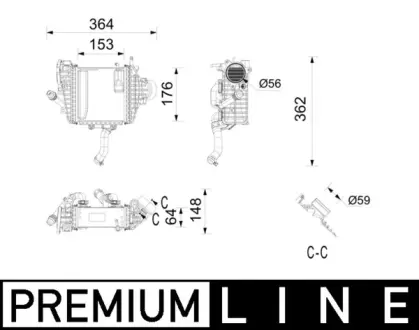 Радіатор інтеркулера MB E-class (W213) 16-23 MAHLE / KNECHT CI 737 000P
