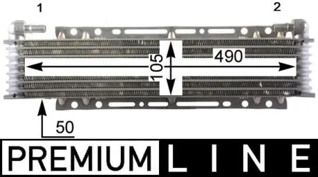 Масляний радіатор (105x50x490мм) SCANIA P I, R I DC13.05-DC16.22 03.04-05.19 MAHLE / KNECHT CLC206000P