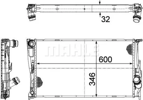 A_Радіатор 346 mm BMW MAHLE / KNECHT CR1085000P