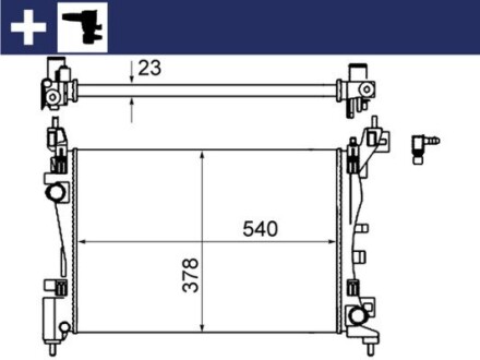 Радіатор охолодження Citroen Nemo/Fiat Fiorino 1.4i 07- MAHLE MAHLE / KNECHT CR 1121 000S