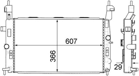 Радиатор 366 mm OPEL MAHLE / KNECHT CR1498000S