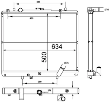 Радіатор двигуна MITSUBISHI L200, PAJERO SPORT I 2.5D/2.8D 11.98- MAHLE / KNECHT CR1747000S