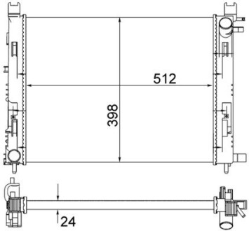 Радиатор охлаждения Renault Dokker/Dacia Logan 1.2TCe/1.6/1.5dCi 12- MAHLE MAHLE / KNECHT CR 2166 001S