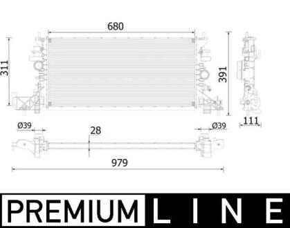 Радіатор двигуна OPEL ASTRA K, ASTRA K/KOMBI 1.0-1.6D 06.15- MAHLE / KNECHT CR2251000P