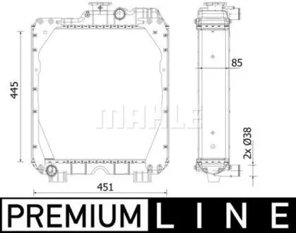 Радіатор двигуна NEW HOLLAND TT 50, TT 50 B, TT 55, TT 55 B, TT 55 D, TT 65, TT 65 B, TT 65 D, TT 75, TT 75 D, TT 75 DT, 55-56, 55.56 DT, 55-56 LM, 60-56, 60.56 DT, 65-56, 65.56 DT, 70.56 MAHLE / KNECHT CR2288000P