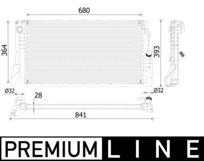 Радіатор двигуна BMW 2 (F45), 2 GRAN TOURER (F46), 2 GRAN TOURER VAN (F46), X1 (F48), X2 (F39), MINI (F55), (F56), (F57), CLUBMAN (F54), COUNTRYMAN (F60) 1.2/1.5 09.13- MAHLE / KNECHT CR2314000P