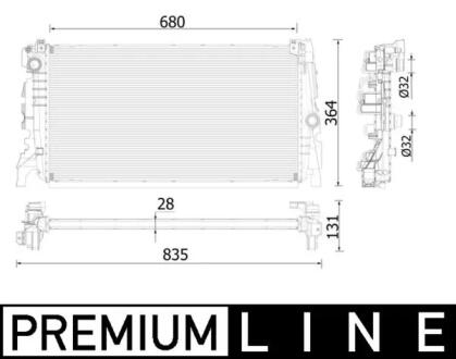 Радіатор двигуна BMW 2 (F45), X1 (F48), X2 (F39), MINI COUNTRYMAN (F60) 1.5H 11.14- MAHLE / KNECHT CR2323000P
