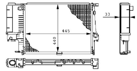 A_Радіатор 438 mm BMW 3(E30,E36,),Z3 1,6-2,5 87-03 MAHLE / KNECHT CR239000S