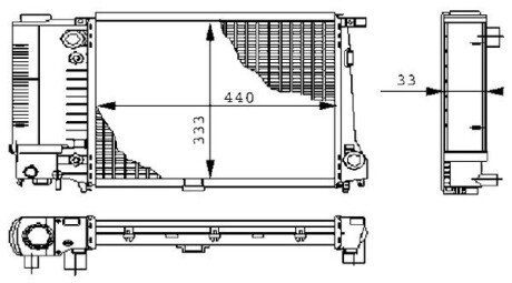 Радіатор 333 mm BMW 3 (E36) / 5 (E34) MAHLE / KNECHT CR264000S