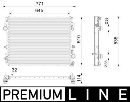 Радіатор двигуна MERCEDES S (V223), S (W223), S (Z223) 2.9D-6.0 09.20- MAHLE / KNECHT CR2787000P