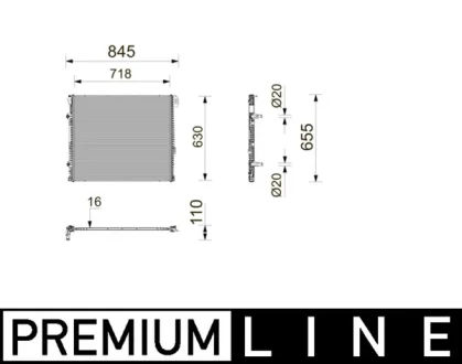 Радіатор двигуна MAN TGE, VW CRAFTER, GRAND CALIFORNIA CAMPER 2.0D 09.16- MAHLE / KNECHT CR2803000P