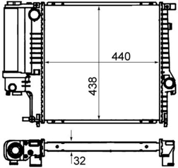 Радіатор охолодження двигуна E30/E36 1.6-2.8 88-00 MAHLE / KNECHT CR 330 000S