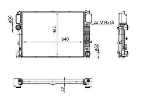 Радіатор охолодження MB S-class (W221/C216) 05-13 (462x640x42) MAHLE MAHLE / KNECHT CR 38 000S