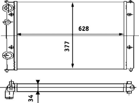 A_Радіатор 628 mm VW/SEAT Caddy,Polo,Ibiza,Cordoba 1,4-2,0/1,9TDi 93-99 MAHLE / KNECHT CR394000S