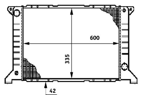 Радиатор охлаждения двигателя Transit 2.5D/2.0i 86-95 (600x329x32) MAHLE / KNECHT CR 623 000S