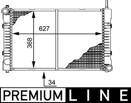 Радіатор двигуна (без рами) MERCEDES T2/LN1 ADE364N-OM616.914 04.86-12.94 MAHLE / KNECHT CR676000P
