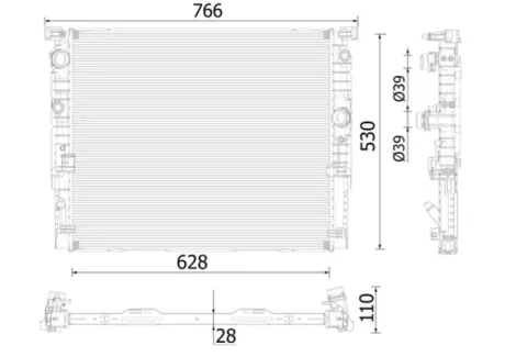 Радіатор двигуна BMW 5 (G30, F90), 5 (G31), 6 GRAN TURISMO (G32), 7 (G11, G12) 2.0/3.0/3.0D 07.15- MAHLE / KNECHT CR939000P