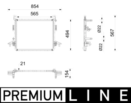 Радіатор двигуна AUDI Q4 E-TRON, CUPRA BORN, SKODA ENYAQ IV, VW ID. BUZZ, ID. BUZZ CARGO, ID.3, ID.4, ID.5, ID.7 Electric 11.19- MAHLE / KNECHT CRE10000P