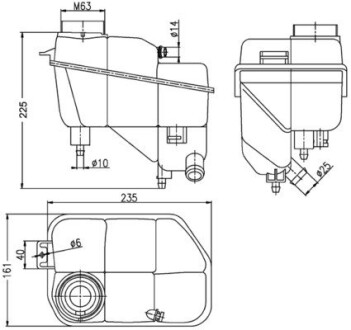 Бачок розширювальний MB E-class (S211/W211)/CLS (C219) 02-10 (з датчиком) MAHLE MAHLE / KNECHT CRT 202 000S