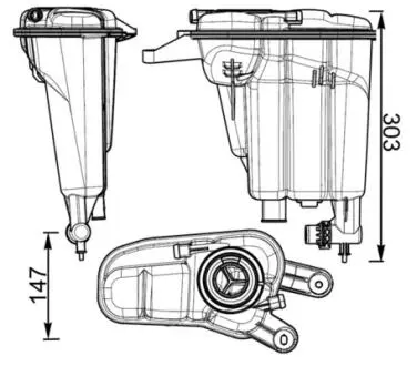 Розширювальний бачок охолоджуючої рідини MAHLE / KNECHT CRT95000S