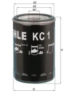 Фильтр топлива MAHLE / KNECHT KC1 (фото 1)