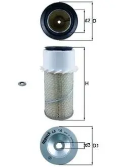 Фільтр повітряний MAHLE / KNECHT LX14