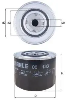 Фильтр масла MAHLE / KNECHT OC133