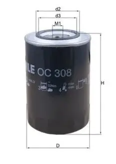 Масляний фільтр MAHLE / KNECHT OC308