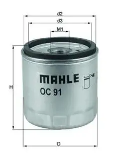 Масляный фильтр MAHLE / KNECHT OC91D1