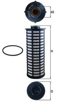 Масляний фільтр (фільтруючий елемент) IVECO STRALIS I, STRALIS II, TRAKKER I, TRAKKER II ASTRA HD 7-C, HD 8 DAEWOO PRIMA FORD CARGO II CASE IH STEIGER F2BE0681A-F3HFE611D 01.00- MAHLE / KNECHT OX1152D