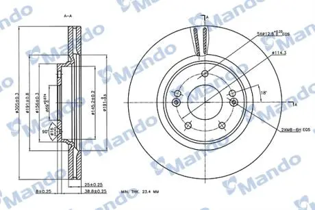 Диск тормозной MANDO MBC030273