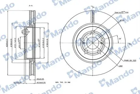Диск тормозной MANDO MBC035307