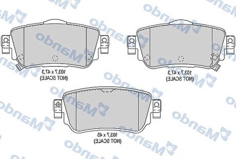 Колодки тормозные дисковые задние MANDO MBF015290