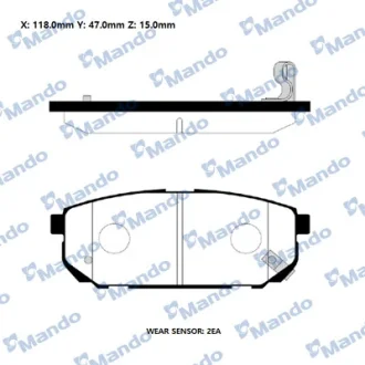 Фото колодки гальм. MANDO RMPK21NS Колодки гальм. MANDO RMPK21NS