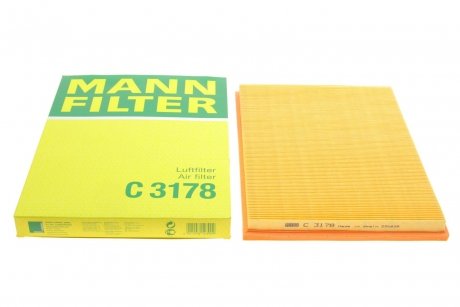 Фильтр воздушный Opel Astra F 1.4-2.0i 16V/1.6Si/1.7D/2.0GSI 91-01 -FILTER MANN C 3178 (фото 1)