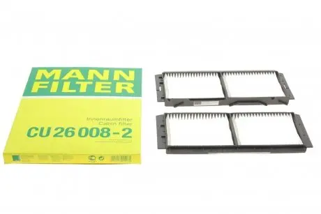 Фільтр салону Mazda 3 1.6-2.2 MZR 08-14 (к-кт 2 шт.) -FILTER MANN CU 26 008-2