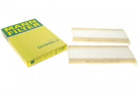 Фільтр салону Citroen Berlingo/Peugeot Partner 08-(к-кт 2 шт.) -FILTER MANN CU 29 003-2