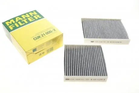 Фильтр салона Citroen C3/C4/Peugeot 207/208 09- (угольный) (к-кт 2шт.) -FILTER MANN CUK 21 000-2