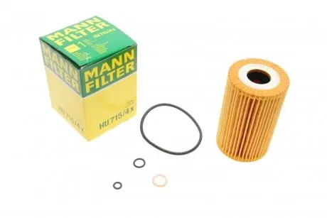 Фильтр масляный BMW 3 (E36/E46)/ 5 (E34) 1.6/1.8/1.9 89-06 M43 -FILTER MANN HU 715/4 X