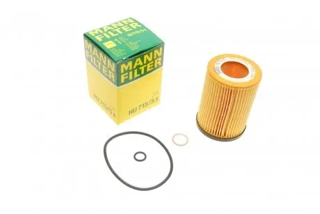 Фильтр масляный BMW 5 (E60/E61)/6 (E63/E64)/7 (E65/E66)/X5 (E53) 3.6-4.8i N62 01-06 -FILTER MANN HU 715/5 X