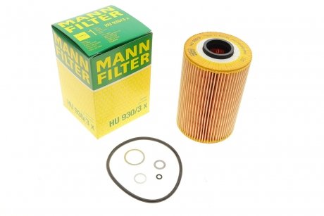 Фильтр масляный BMW 5 (E12/E28/E34) 2.5-3.5i -95 (M30/S38) -FILTER MANN HU 930/3 X