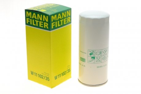 Фильтр масляный Renault Magnum/Premium/Midlum/Major 90- -FILTER MANN W 11 102/35 (фото 1)